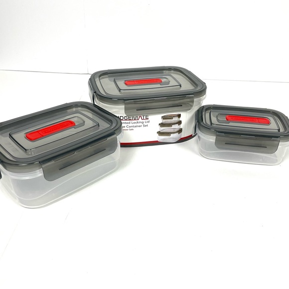 3 Piece Fridgemate Vented Locking Lid Nesting Storage Set - Picture 1 of 5